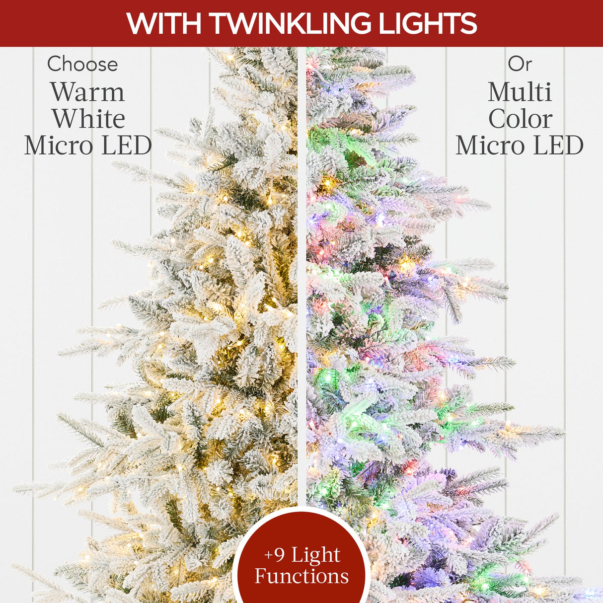 Pre Lit Flocked Aspen Christmas Tree with Twinkling Micro LED Lights