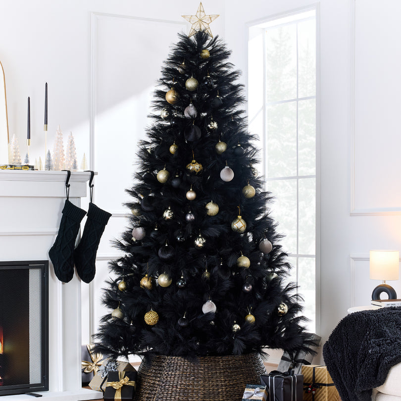 Premium Pampas Artificial Christmas Tree with Sturdy Metal Stand product image showing its overall design and key.