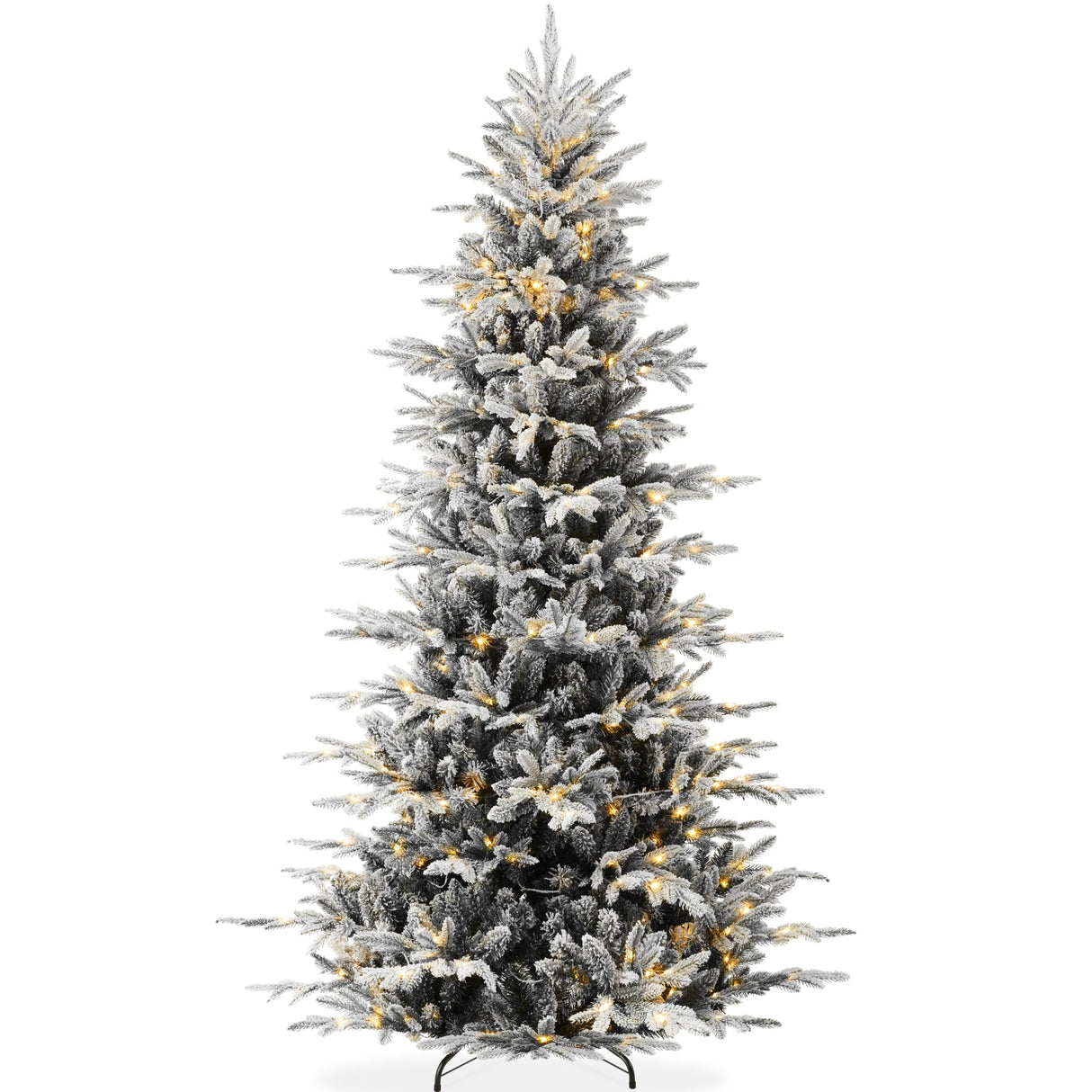 Pre Lit Flocked Aspen Noble Fir Christmas Tree with LED Lights