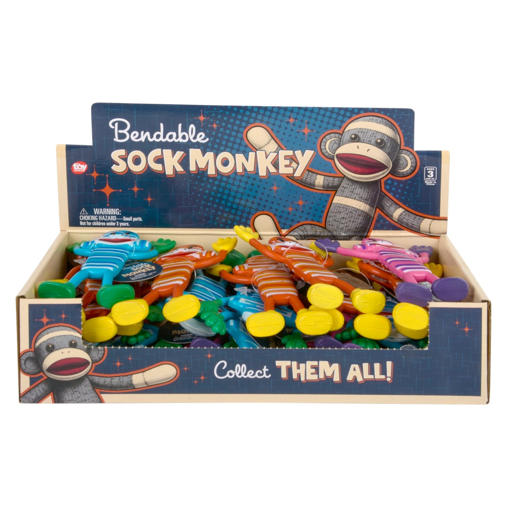 Bendable Sock Monkey Toy (24 Pc Display)