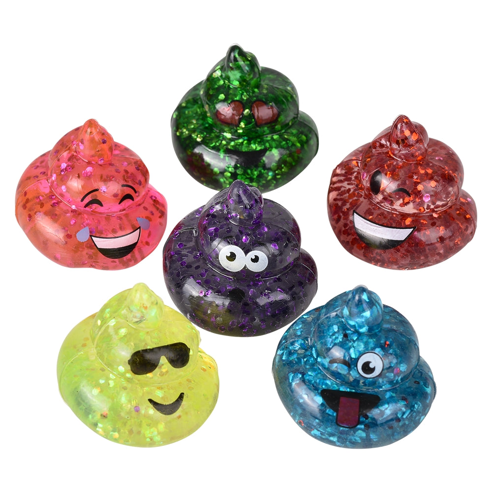 Mini Glitter Poop Squeezy Figurines (100 Ct)