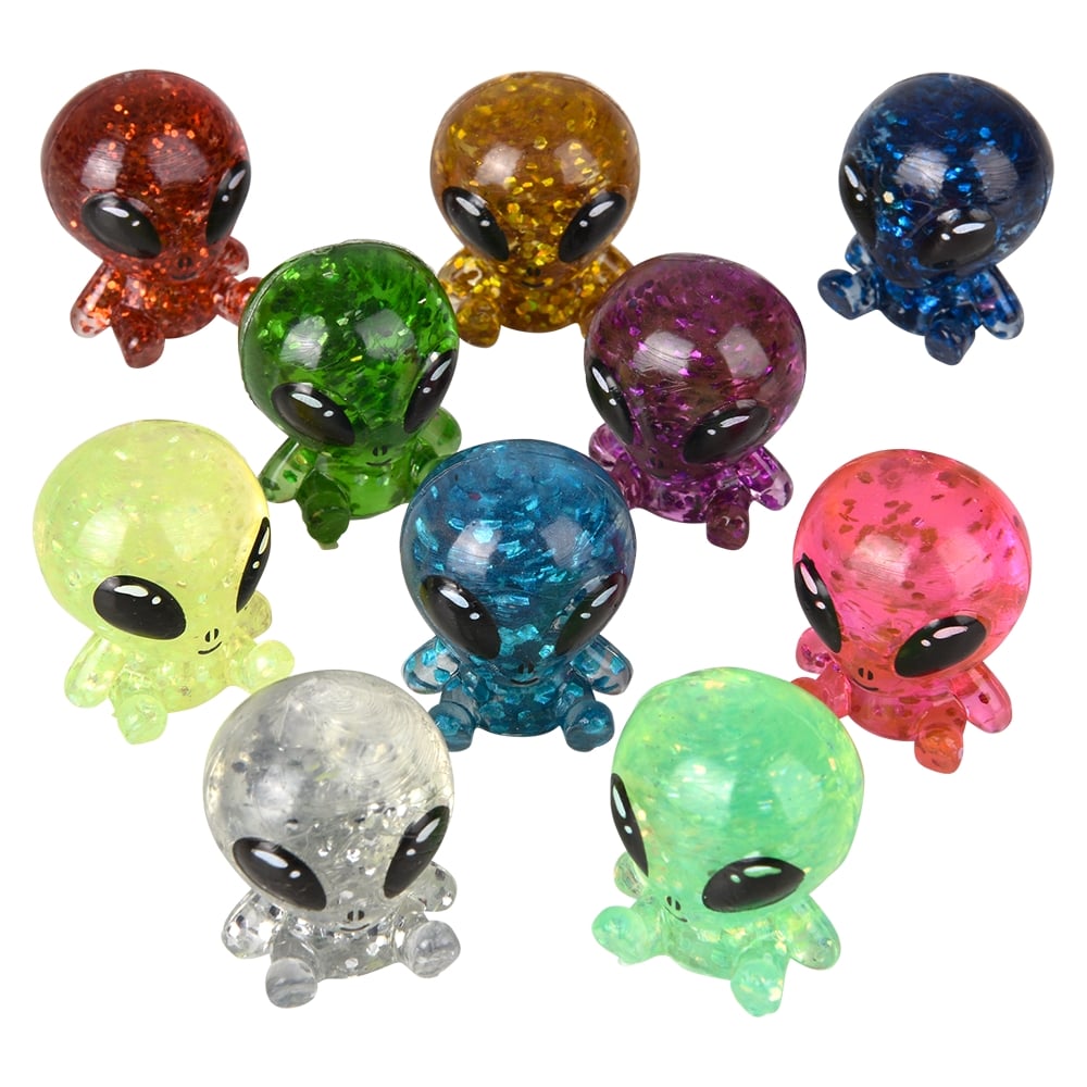 Mini Glitter Alien Figurine (100 Pc Polybag)
