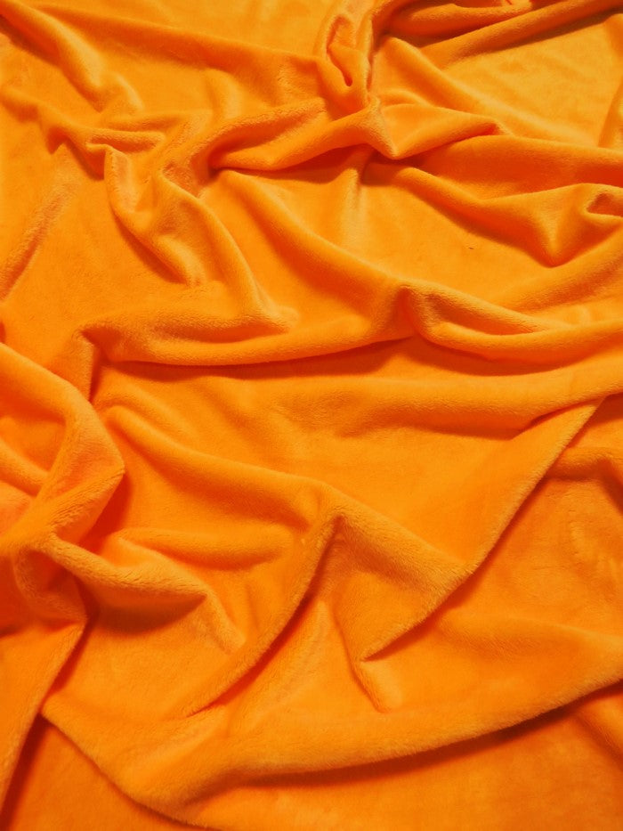 Neon Orange Minky Solid Baby Soft Fabric by the Yard