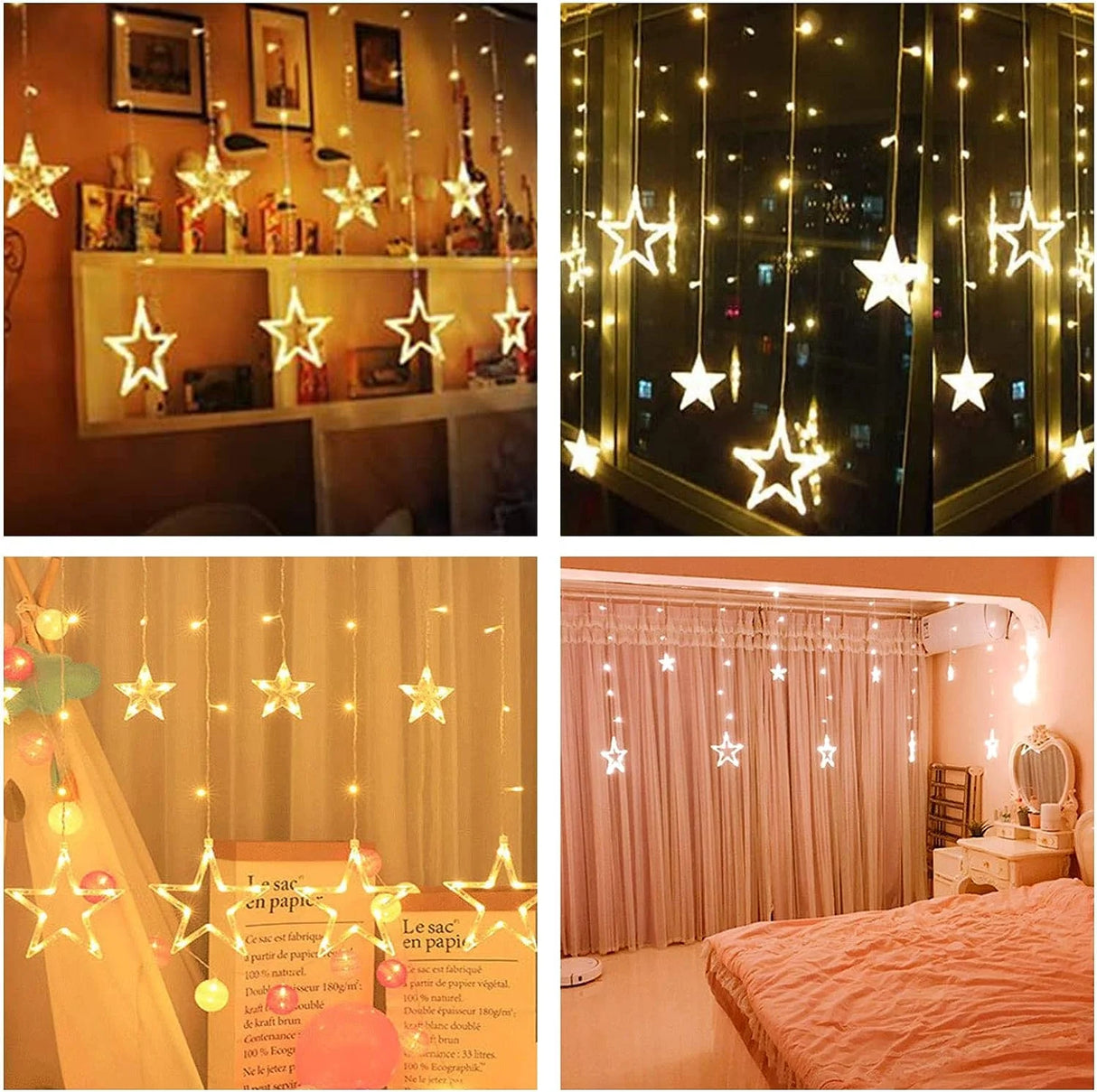 138 LED Star Curtain Light for Halloween Decor