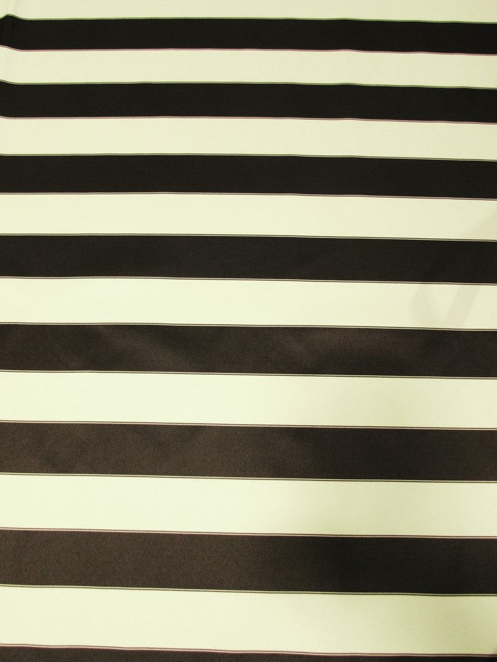 2 Tone Stripe Deck Canvas Outdoor Waterproof Fabric Light Gray/Ivory