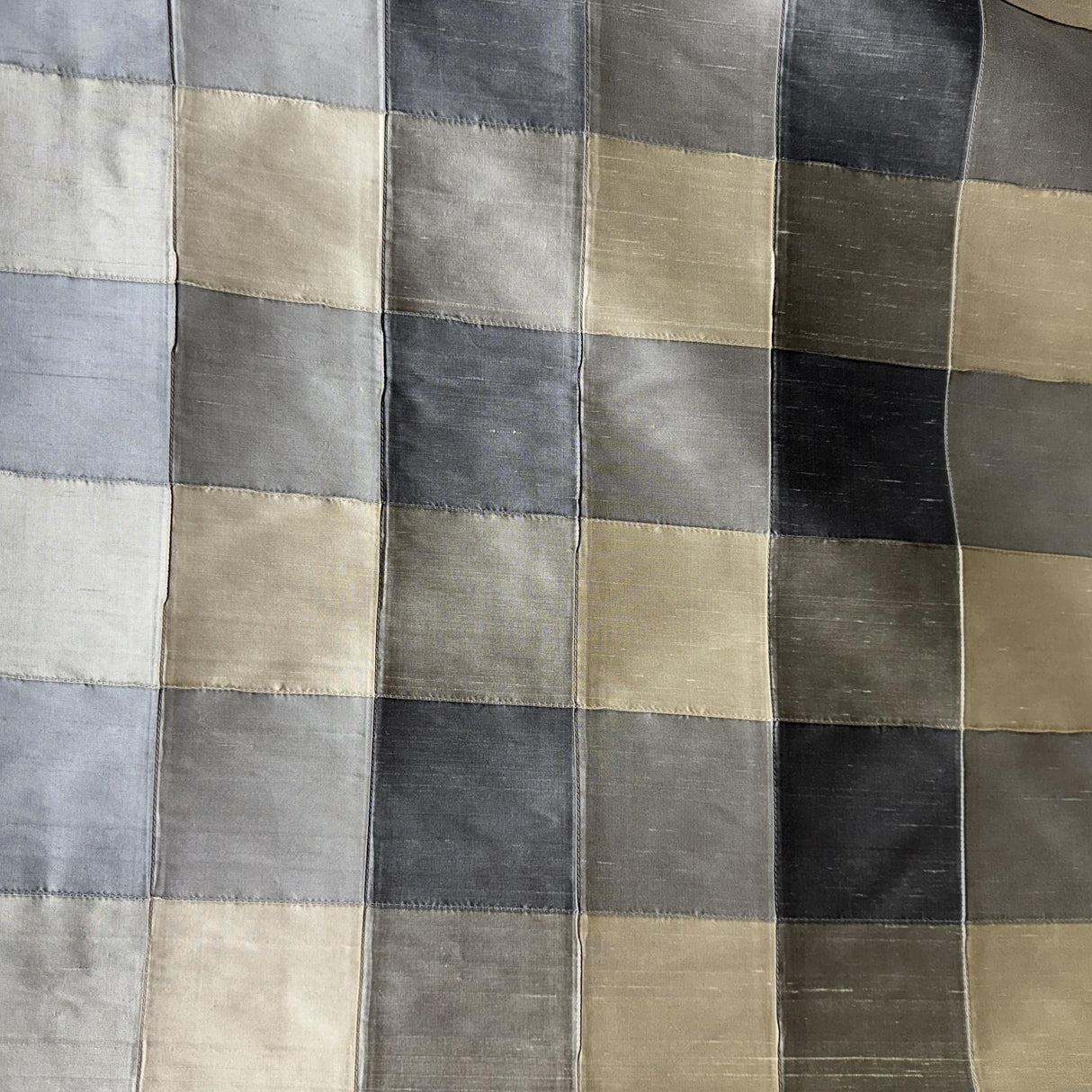 Soldo Silk Fabric - Multi-Colored Small Square Geometric, 54" Width (1 Yard)