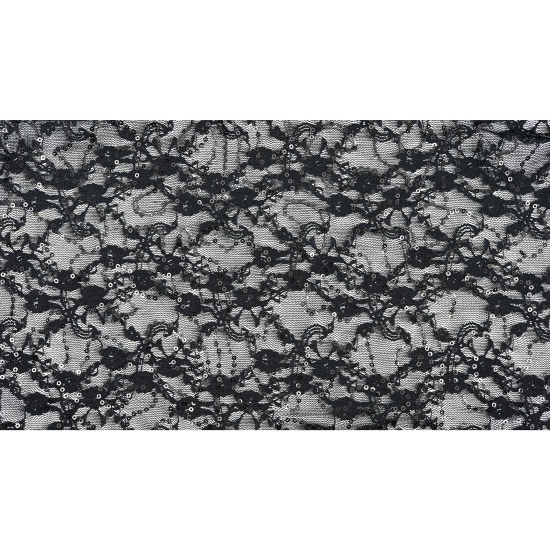 Sophia Stretch Lace Sequin Nylon Spandex Fabric - Sequin Lace, 48" Width, 2-Way Stretch, 129 GSM (1 Yard)