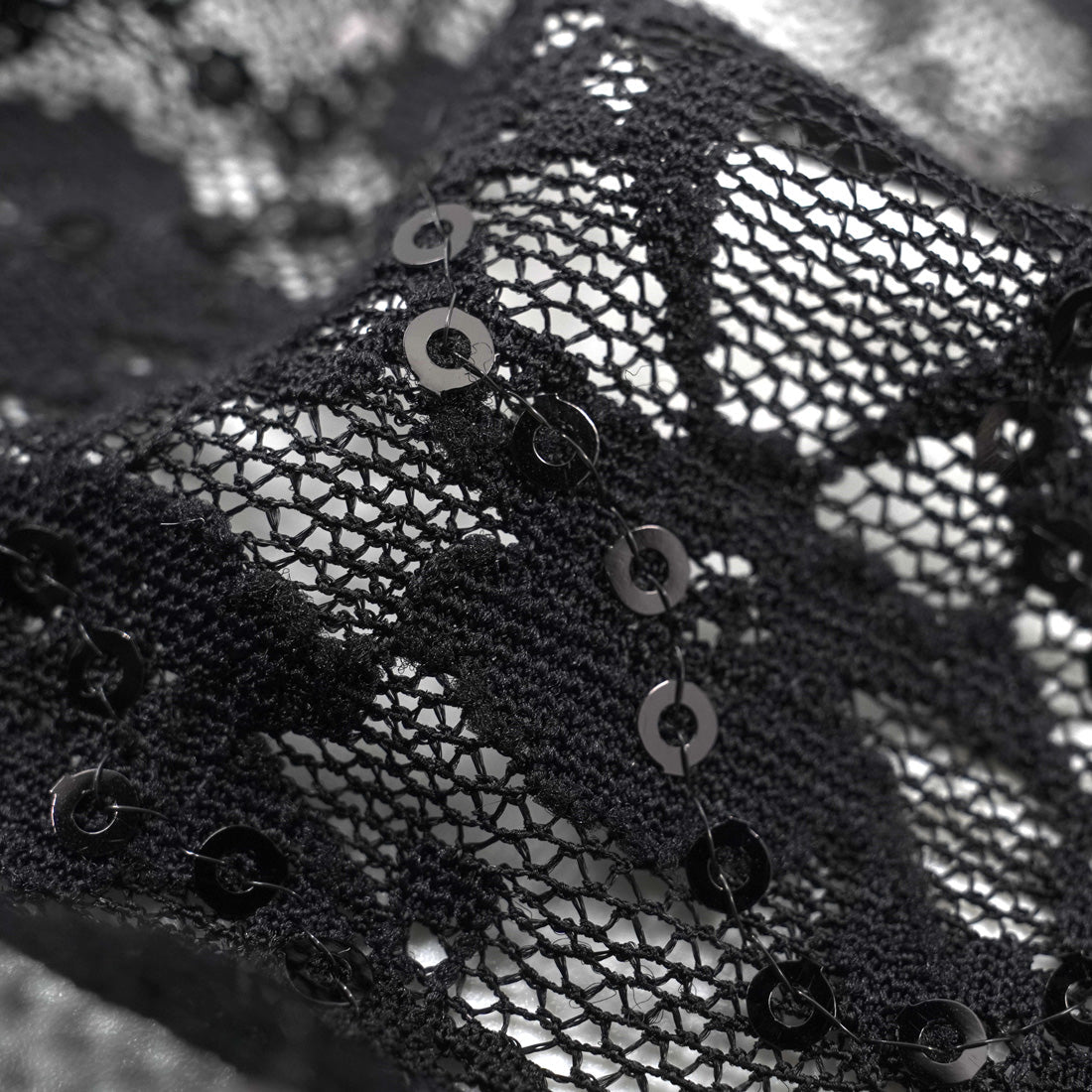 Sophia Stretch Lace Sequin Nylon Spandex Fabric - Sequin Lace, 48" Width, 2-Way Stretch, 129 GSM (1 Yard)