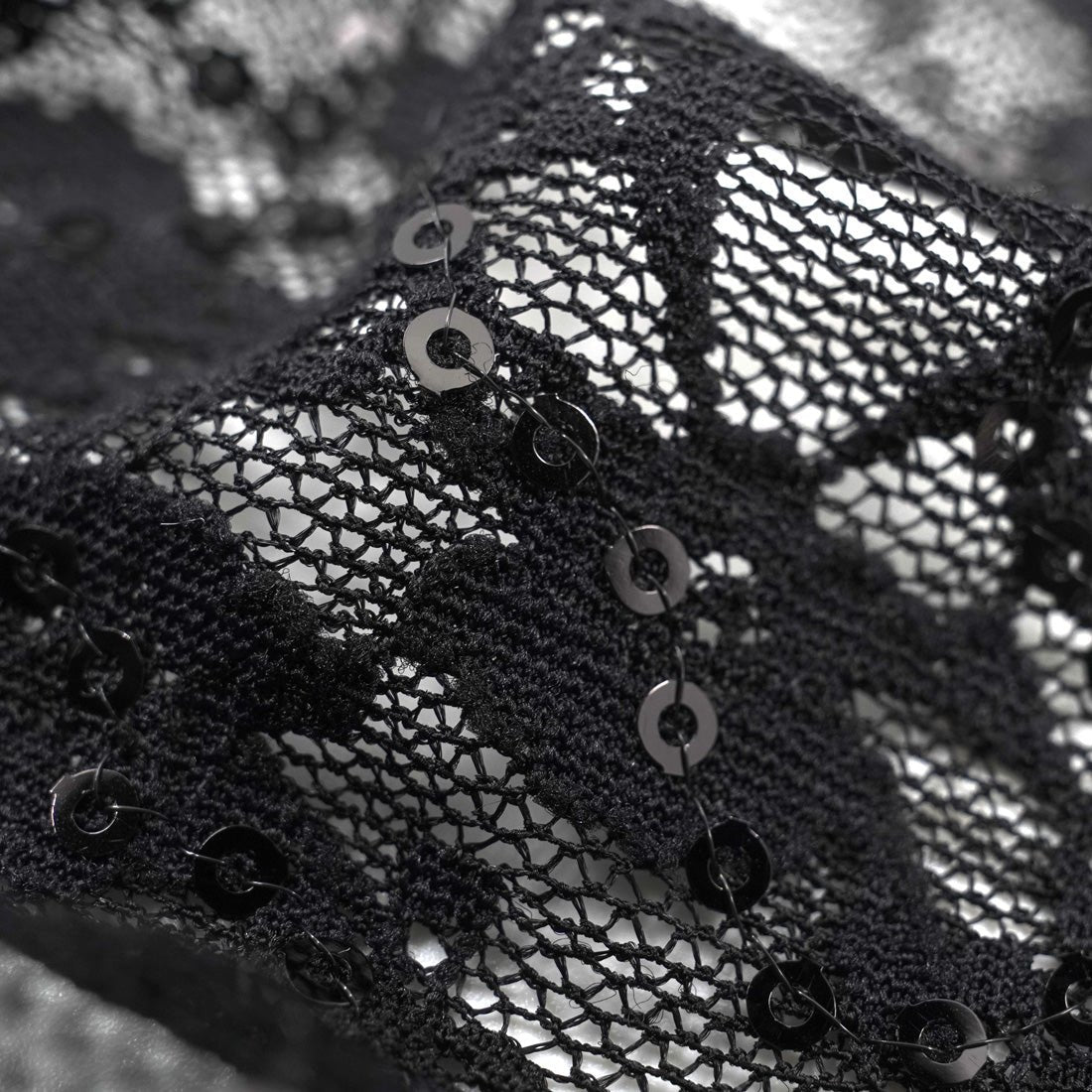 Sophia Stretch Lace Sequin Nylon Spandex Fabric - Black, Skin/Nude, Red, Lavender, Baby Blue, Mint, 48" Width (1 Yard)