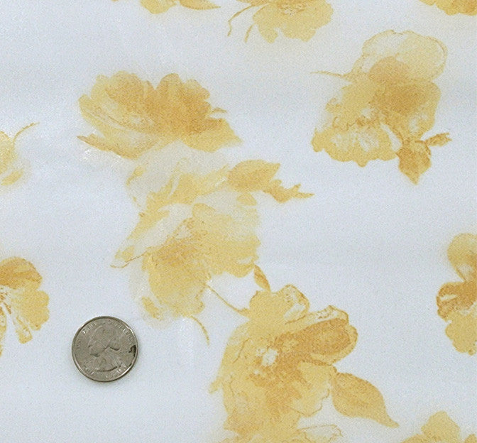 Satin Organza 1D1320 Polyester Fabric - Off White Yellow, 56/57" Width
