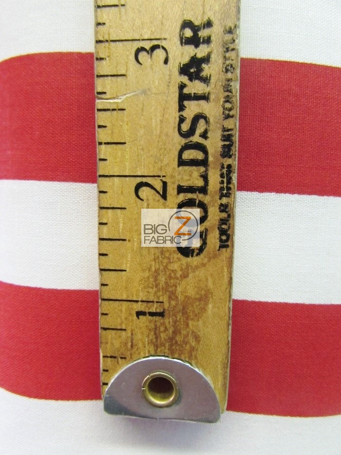 Poly Cotton 1 Inch Stripe Fabric Red/White Sold By The Yard