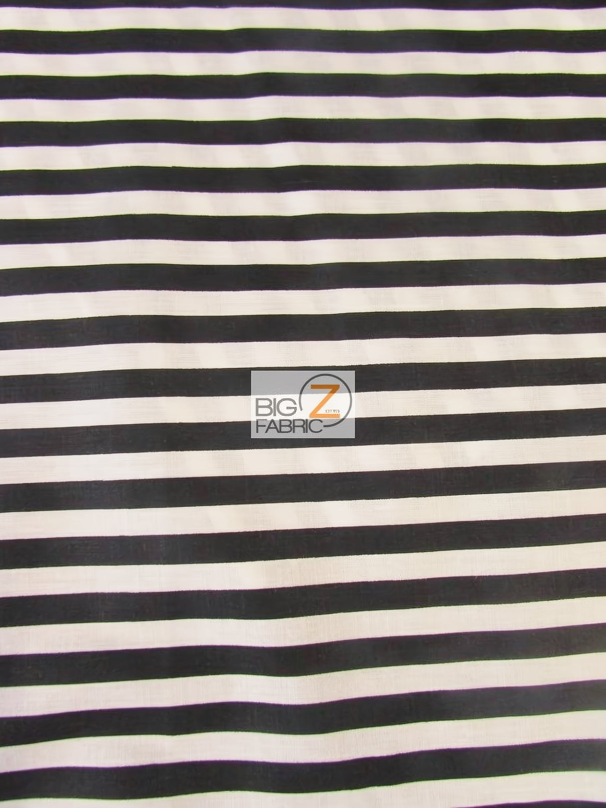 Poly Cotton Stripe Fabric Black/White 1/2 Inch Sold By The Yard