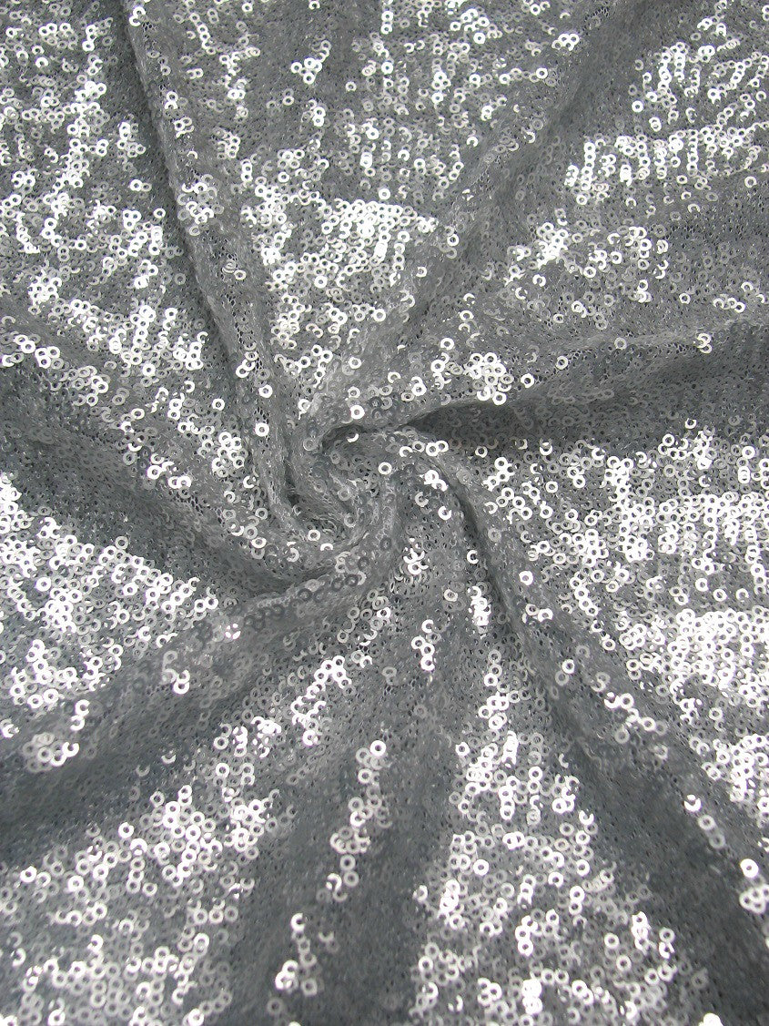 3Mm Mini Matte Overlapping Sequins Nylon Mesh Fabric - Black, Ivory, Silver, Copper, Red, Blush, Dark Gold, Champagne, 52" Width