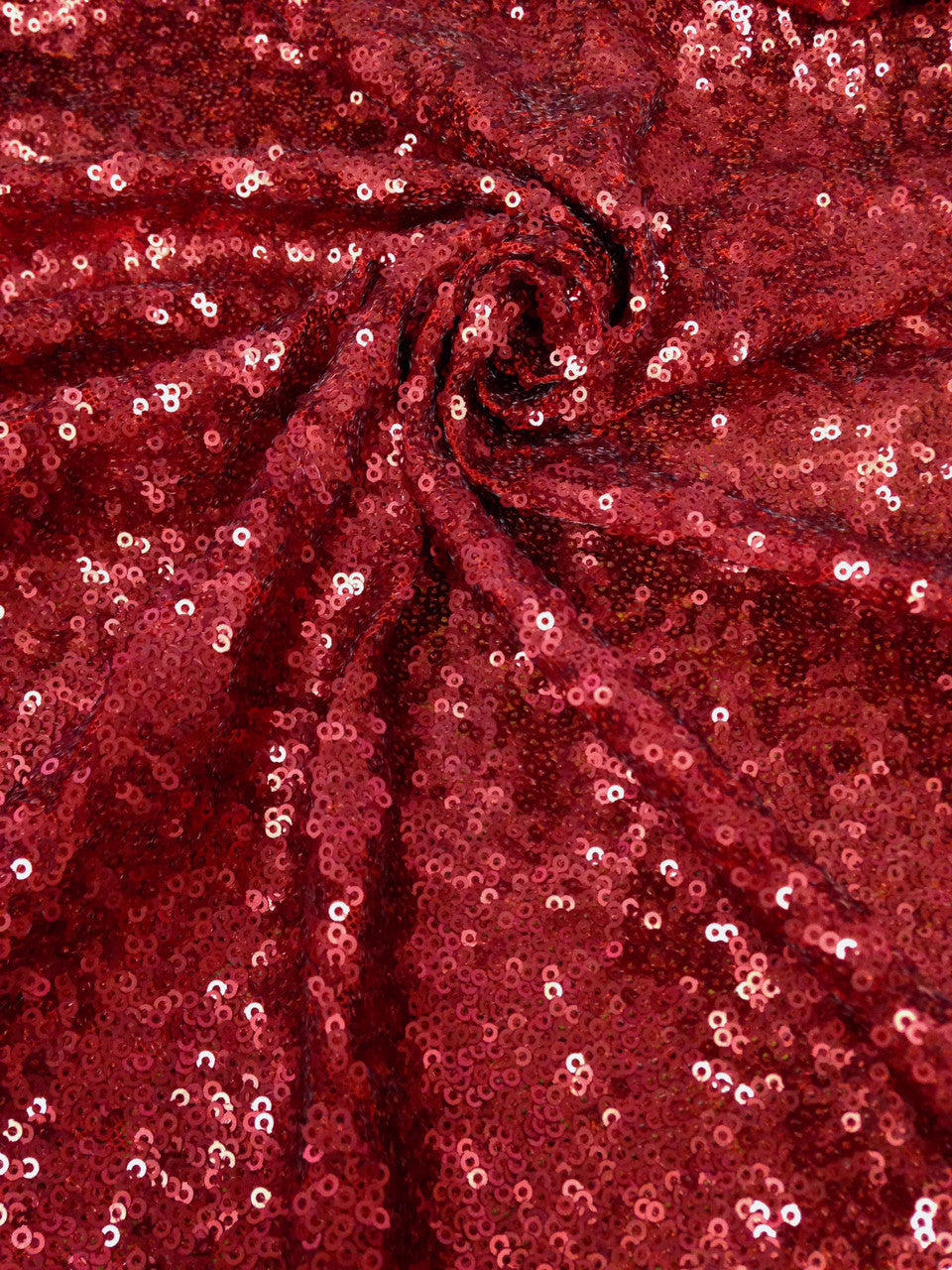 3Mm Mini Matte Overlapping Sequins Nylon Mesh Fabric - Black, Ivory, Silver, Copper, Red, Blush, Dark Gold, Champagne, 52" Width
