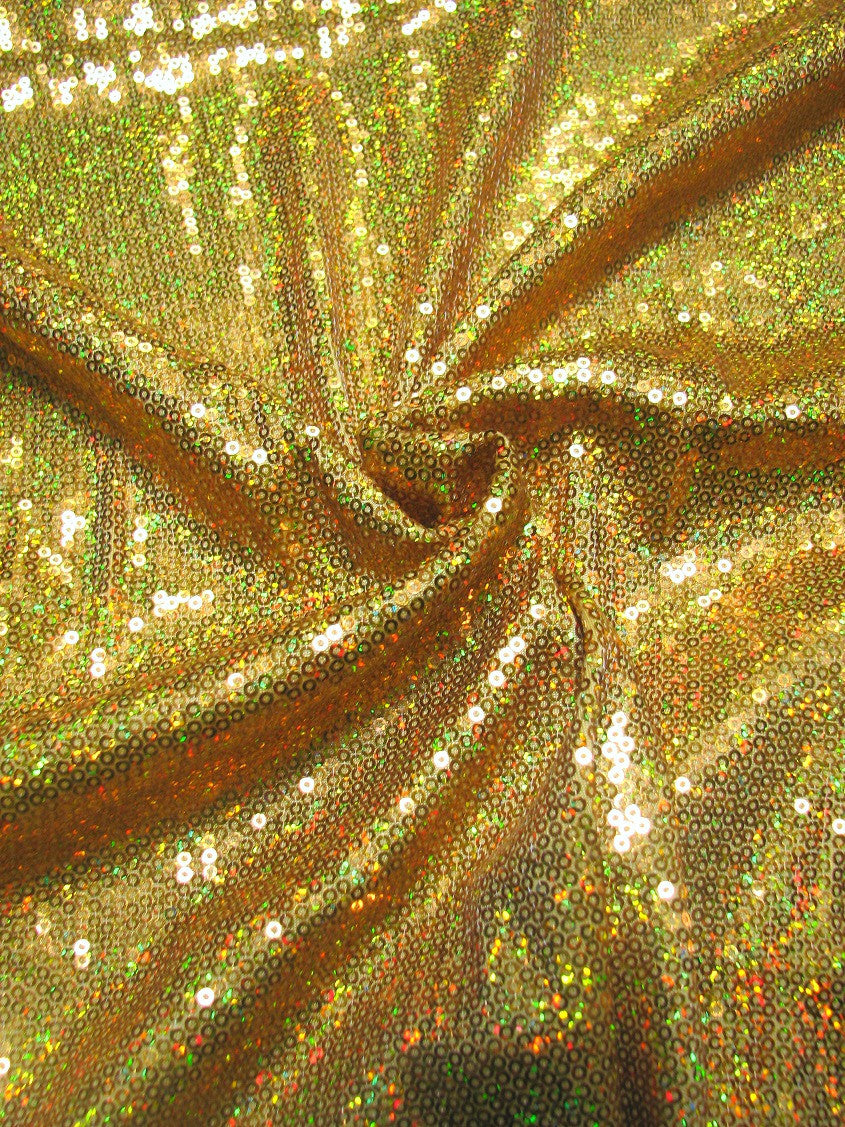 3Mm Mini Micro Holographic Shiny Sequins Stretch Polyester Spandex Fabric - Royal, 58" Width