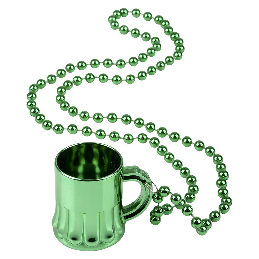 Beer Mug Beads Metallic Green (1 DZ)