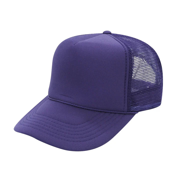 Trucker Hats - Purple Caps Fabric - Purple, Adjustable Size (1 Unit)