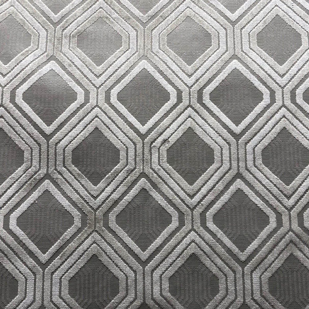 Stefano Cut Velvet Fabric - Geometric Diamond Pattern, 55" Width (1 Yard)