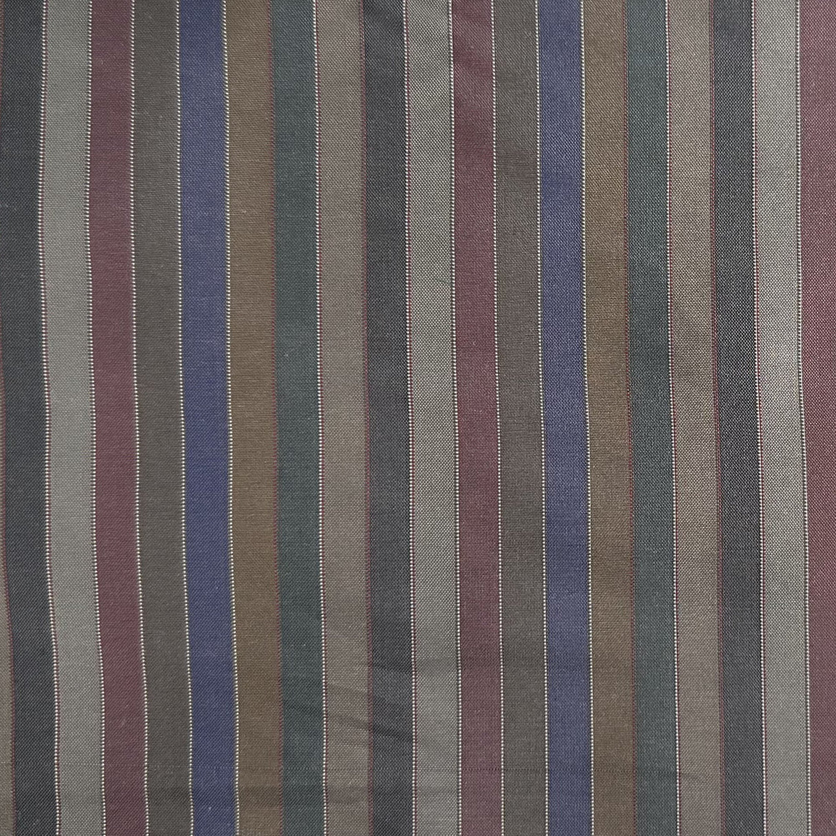 Strozzo Silk Fabric - Multi-Colored Thin Stripe, 54" Width (1 Yard)
