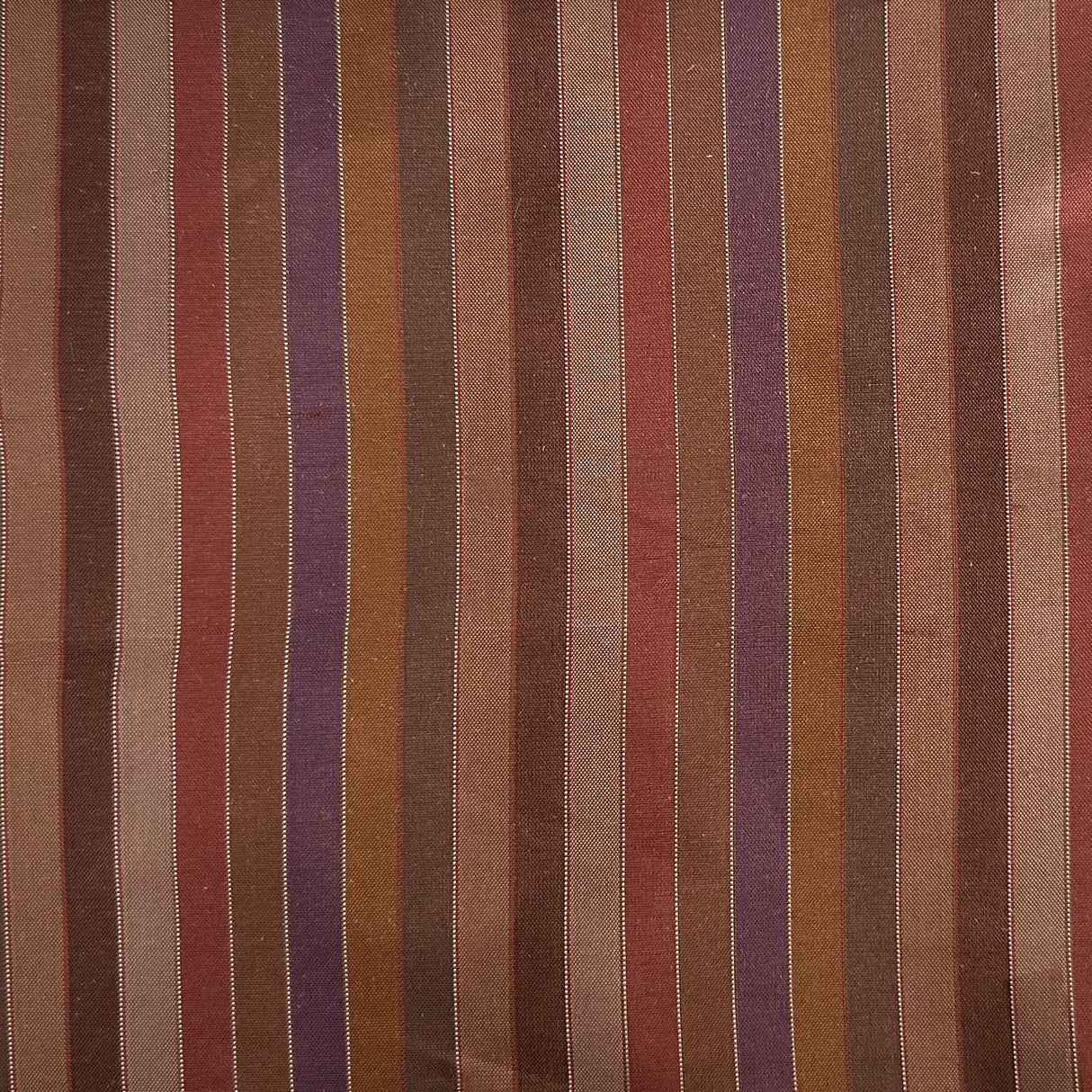 Strozzo Silk Fabric - Multi-Colored Thin Stripe, 54" Width (1 Yard)