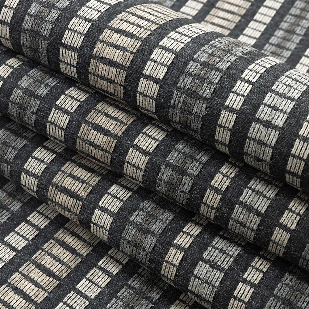 Esti Upholstery Woven by Sunbrella - Onyx Broken Stripes