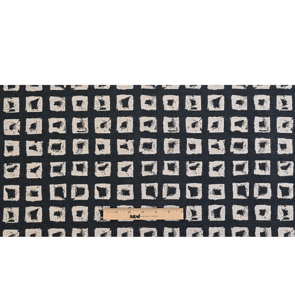 Kindle Jacquard by Sunbrella - Indigo Organic Squares