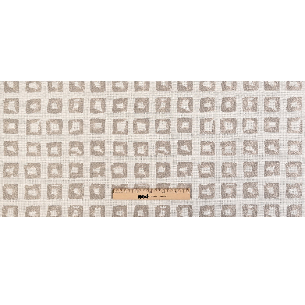 Kindle Jacquard by Sunbrella - Silk Beige Organic Squares