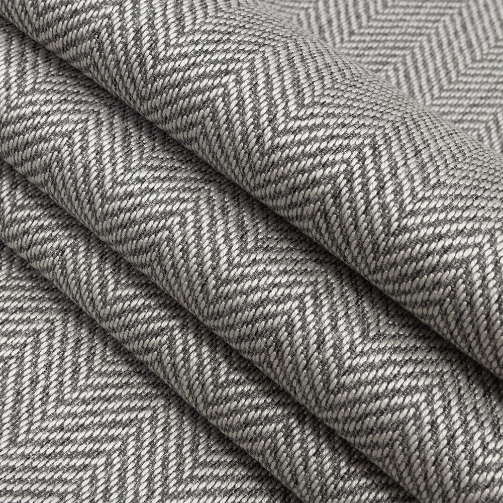Fusion Posh Herringbone Woven by Sunbrella - Granite