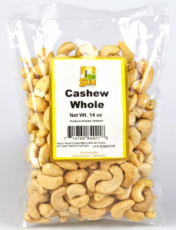 SUN CASHEW WHOLE 14 oz