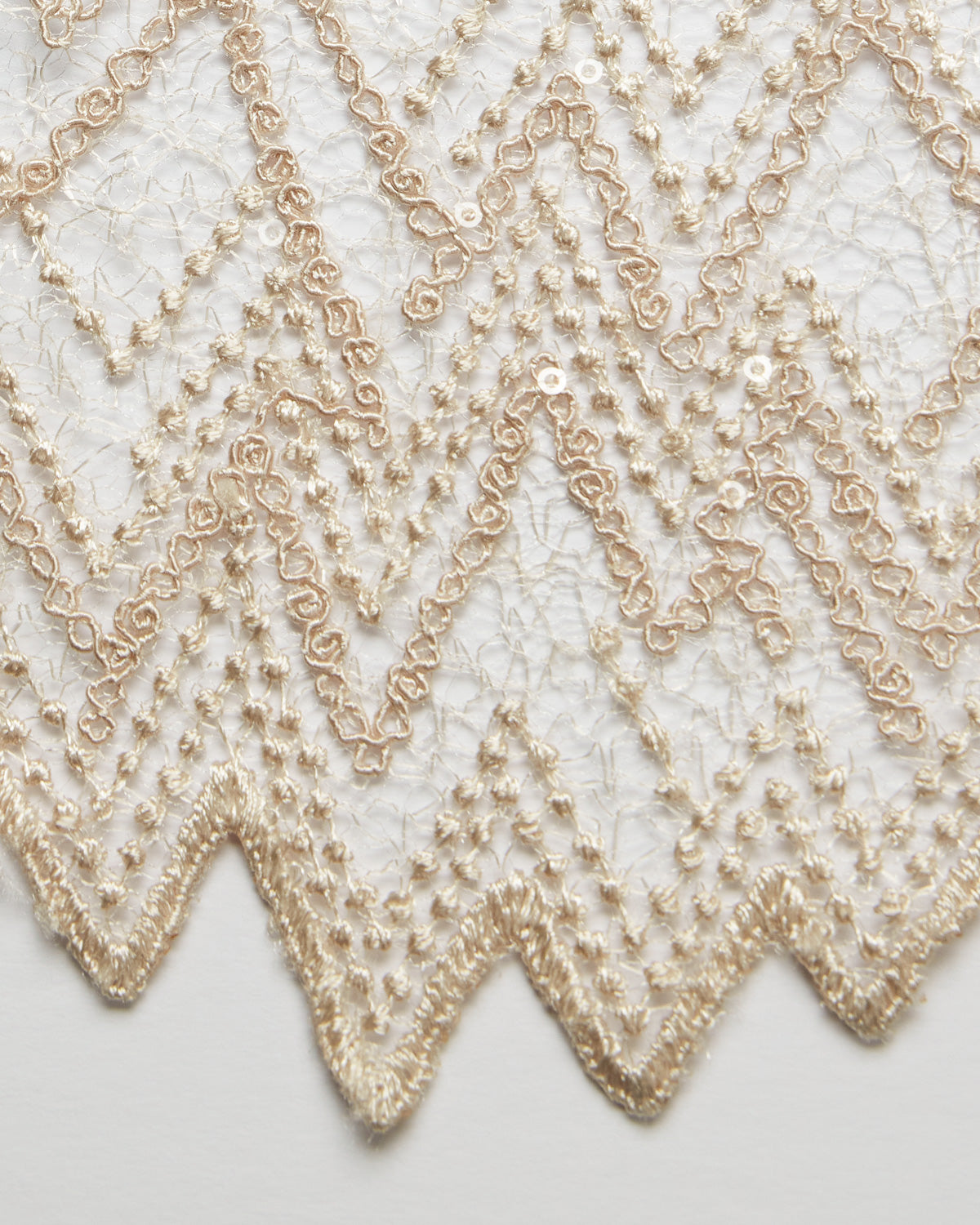 1 Yard Susumi Lace Tulle Fabric Embroidered Metallic Sequins Intricate Pattern 50/52" Wide