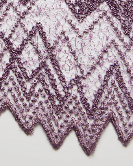 1 Yard Susumi Lace Tulle Fabric Embroidered Metallic Sequins Intricate Pattern 50/52" Wide