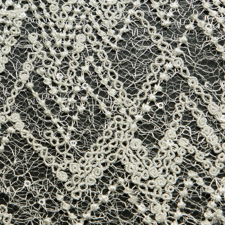 1 Yard Susumi Lace Tulle Fabric Embroidered Metallic Sequins Intricate Pattern 50/52" Wide