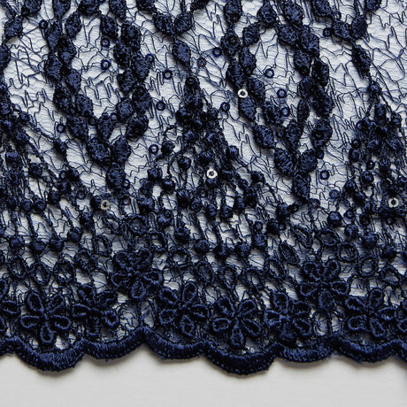 1 Yard Susumi Lace Tulle Fabric Embroidered Metallic Sequins Glamorous 50/52" Wide