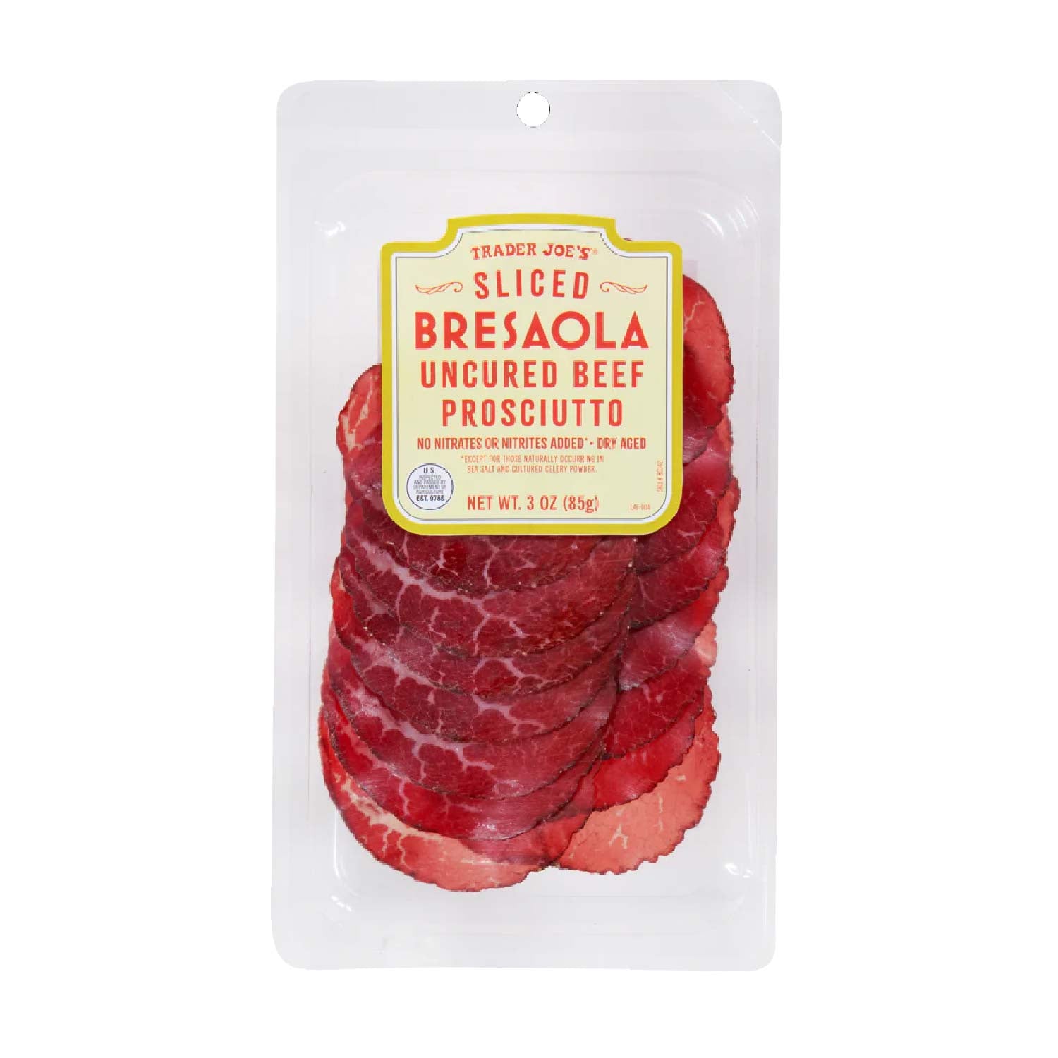 Sliced Bresaola Uncured Beef Prosciutto 3 oz
