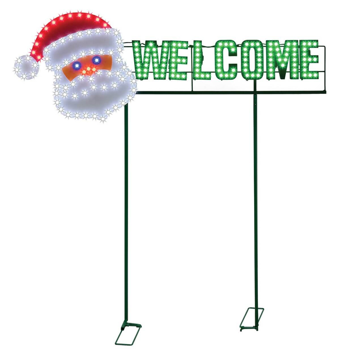 36" Welcome Yard Sign - Santa Face - Red/Green/Pure White 190L