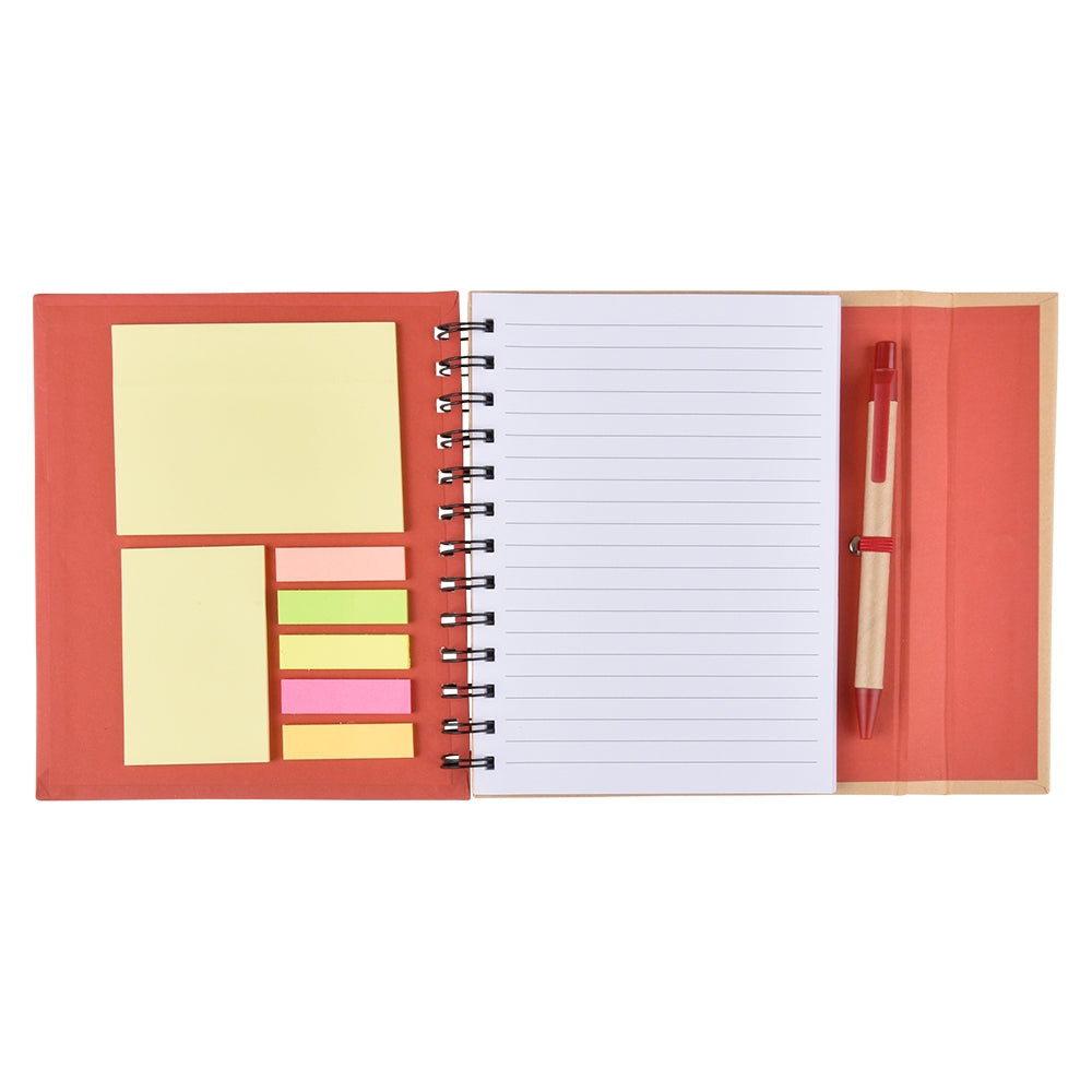 Notebook with Pen and Sticky Notes