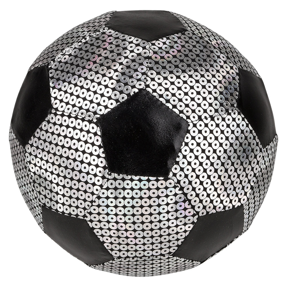 Silver Shiny Metallic Fabric Soccer Ball 6"