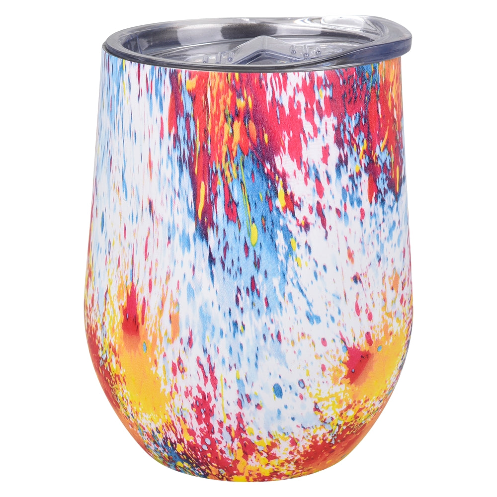 Double Wall Stainless Steel Wine Cup - Tye Dye 12oz