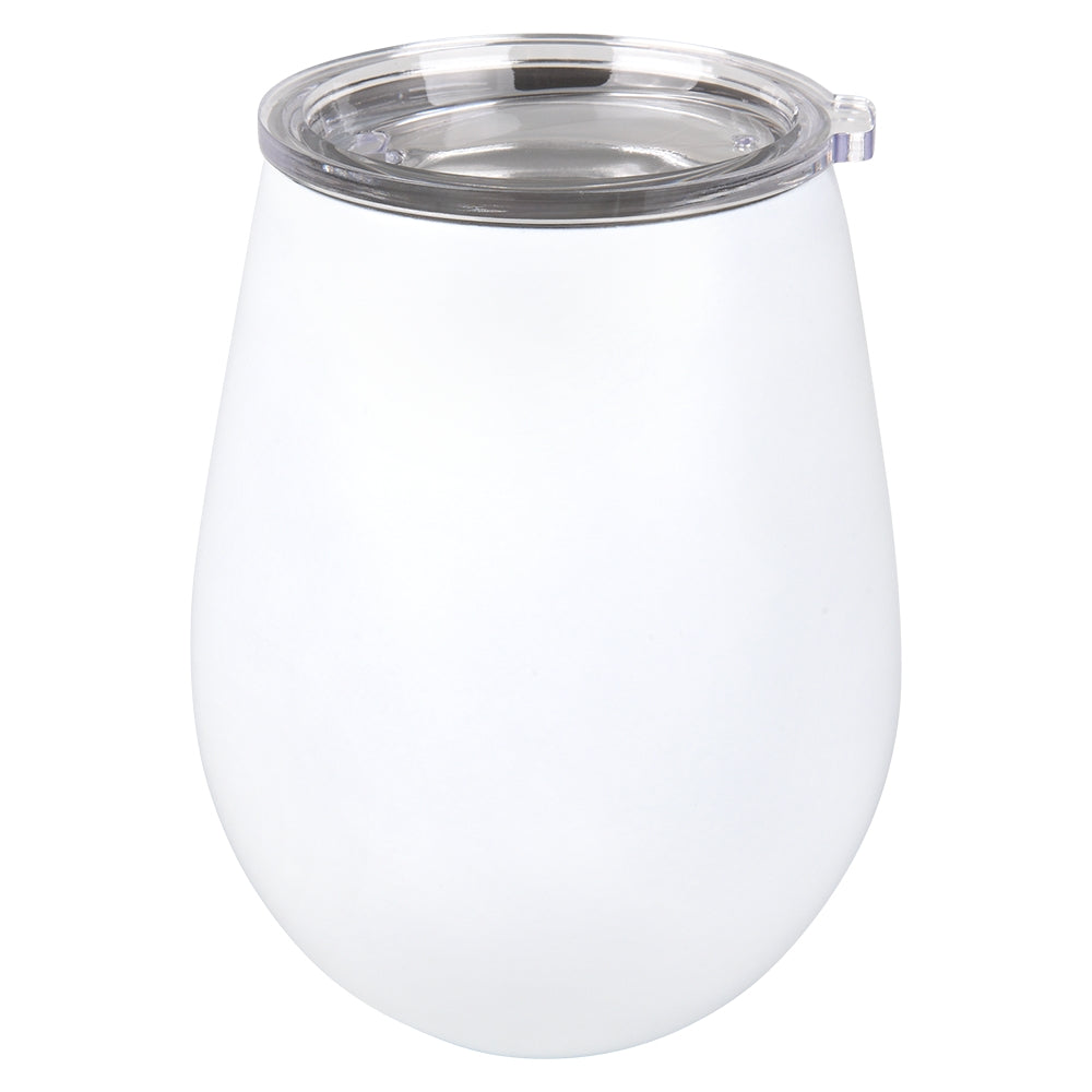 Stainless Wine Cup White Matte 12 Oz
