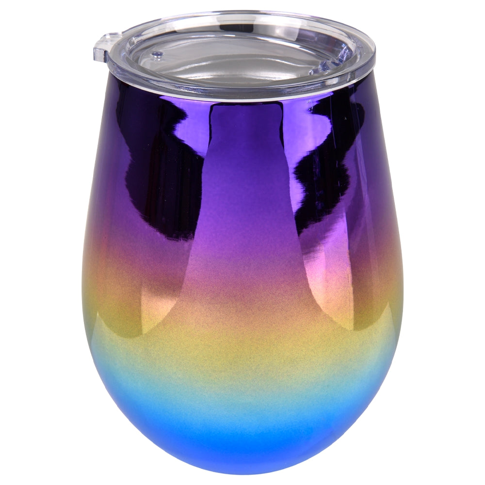 Stainless Wine Cup 12 Oz Shiny Rainbow