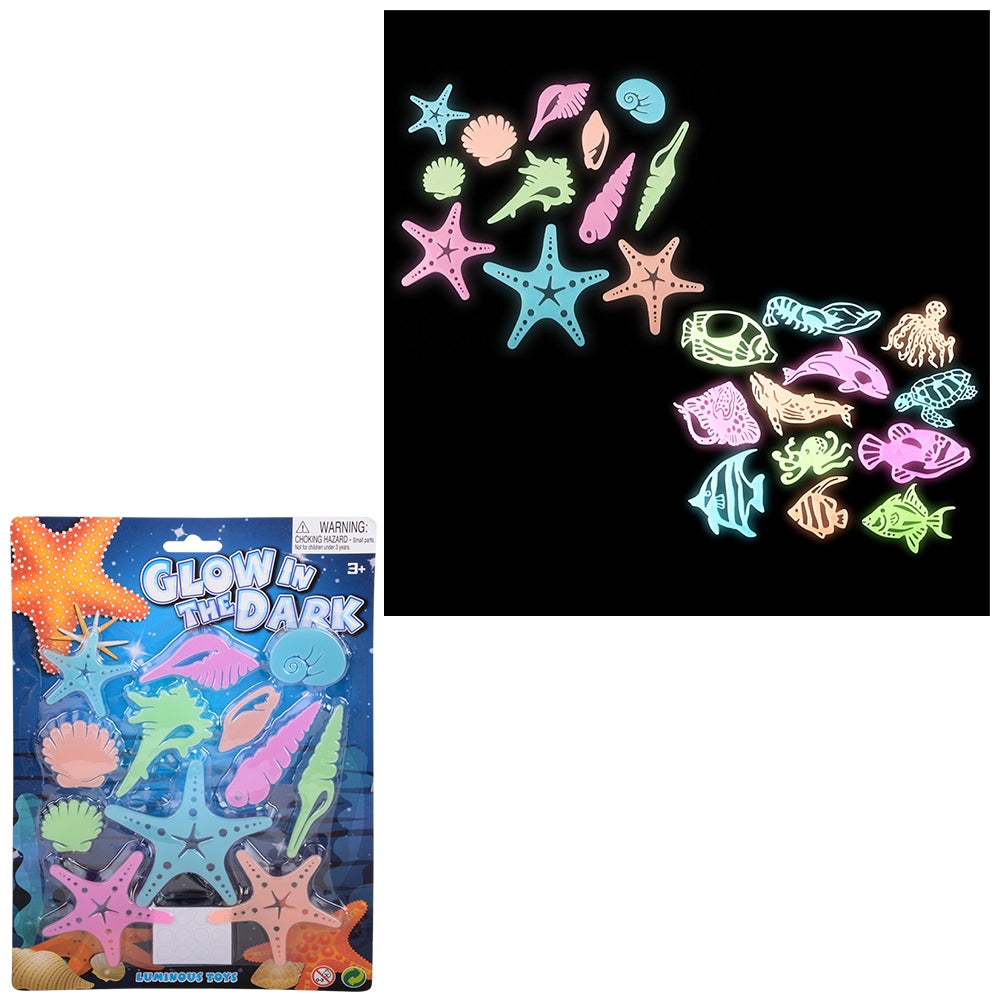 Glow In The Dark Sea Life Stick Ups (1 DZ)