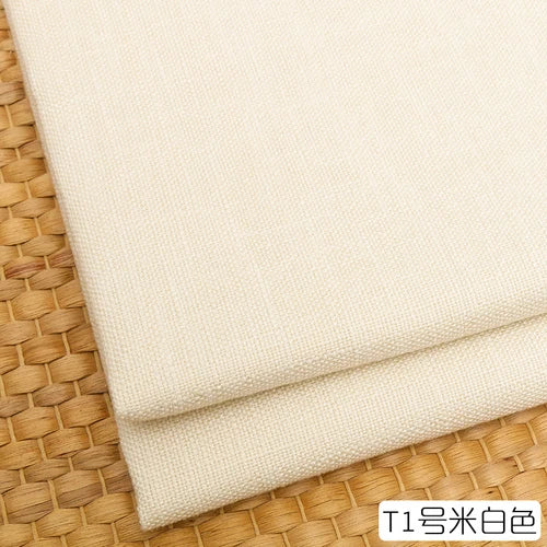 100cm*148cm Solid Color Thick Coarse Linen Sofa Fabric Cotton and Linen Curtain Tablecloth DIY Polyester Linen Fabric 400-500g/m