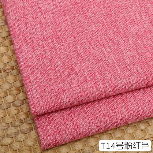100cm*148cm Solid Color Thick Coarse Linen Sofa Fabric Cotton and Linen Curtain Tablecloth DIY Polyester Linen Fabric 400-500g/m