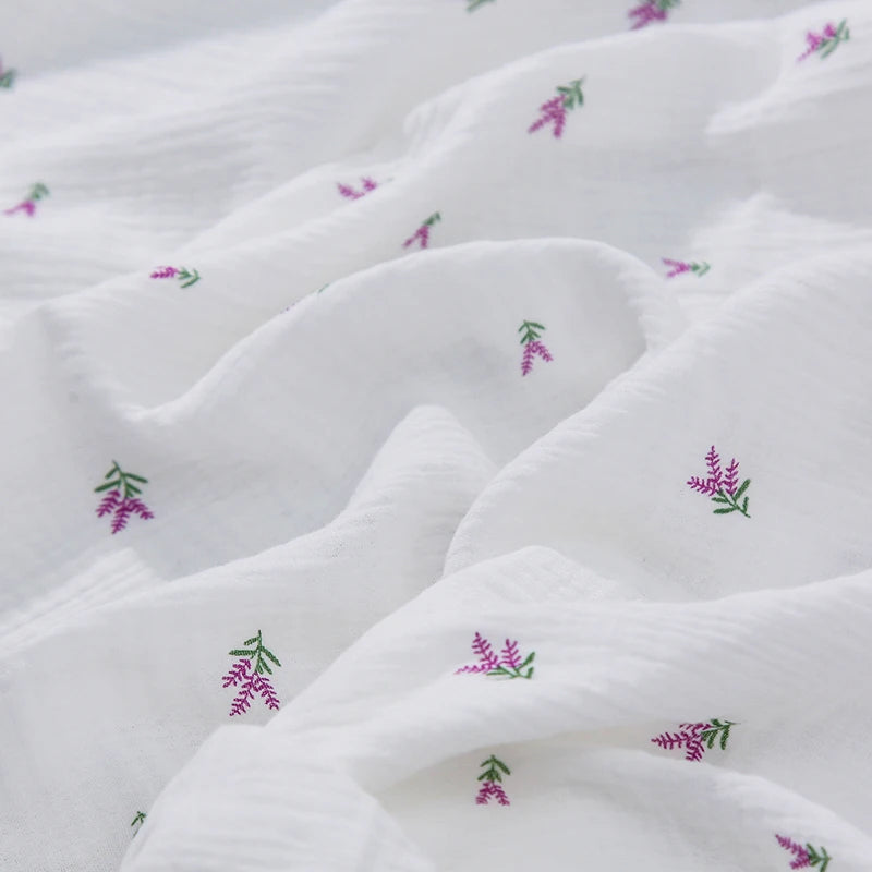 135x50/500cm Pure Color Crepe Double-Layer Cotton Yarn Fabric, Making Soft Pajamas Clothes Fabric DIY Clothing Cloth YHTJ0113