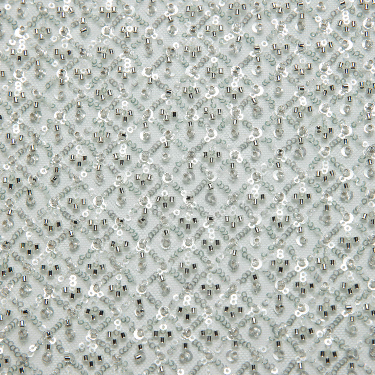 1 Yard Embroidered Tulle Lace Fabric with Sequins, 52" Wide
