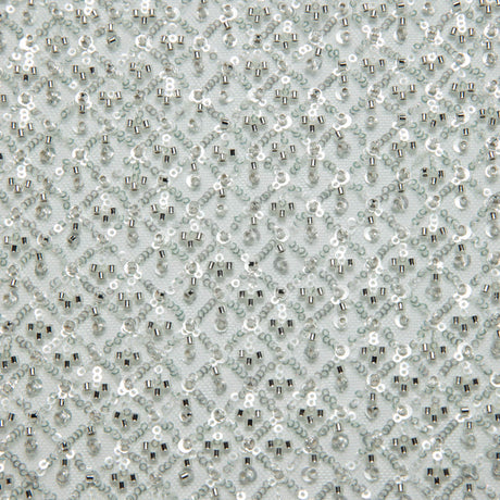 1 Yard Embroidered Tulle Lace Fabric with Sequins, 52" Wide