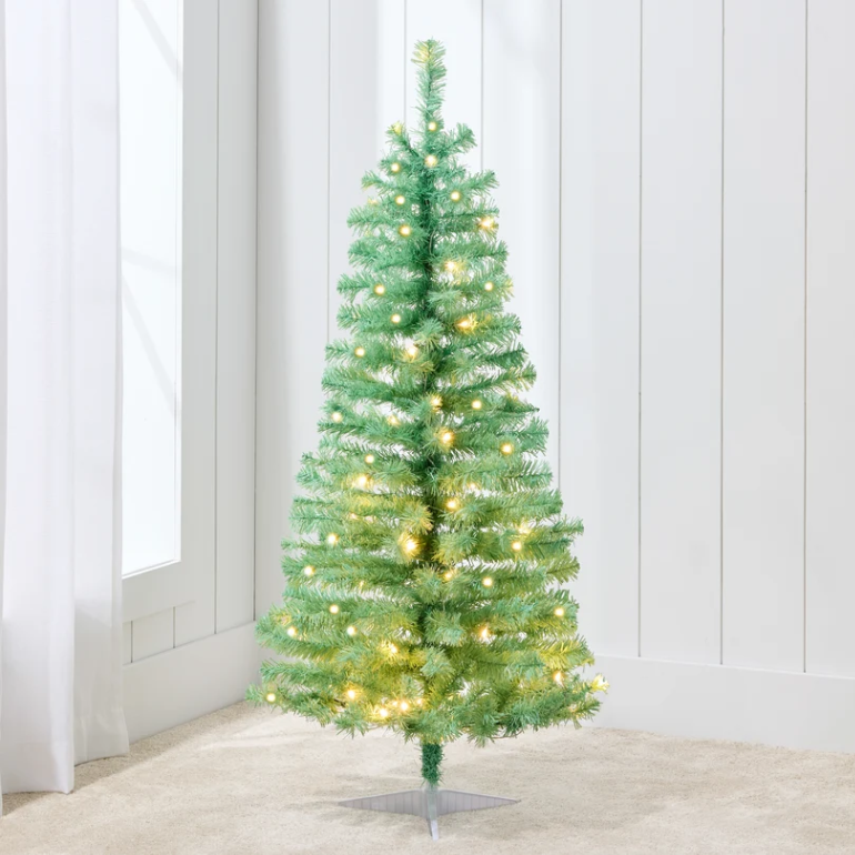 Pre-lit Colorful Mini Spruce Christmas Tree w/ LED Lights - 4ft