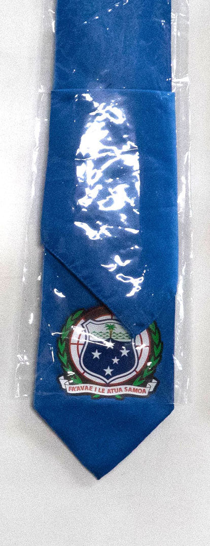 Samoa Seal Tie Polyester Fabric - Official Samoa National Seal, 56" Length, 3.5" Width (One Size)