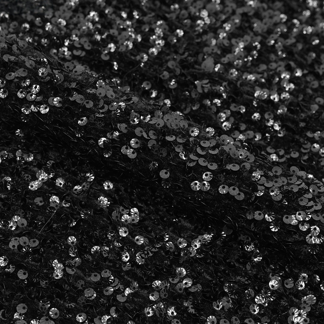 Sanibel Seashell Polyester Velvet Sequin Fabric - Seashell Sequin Embellishment, 49" Width (1 Yard)