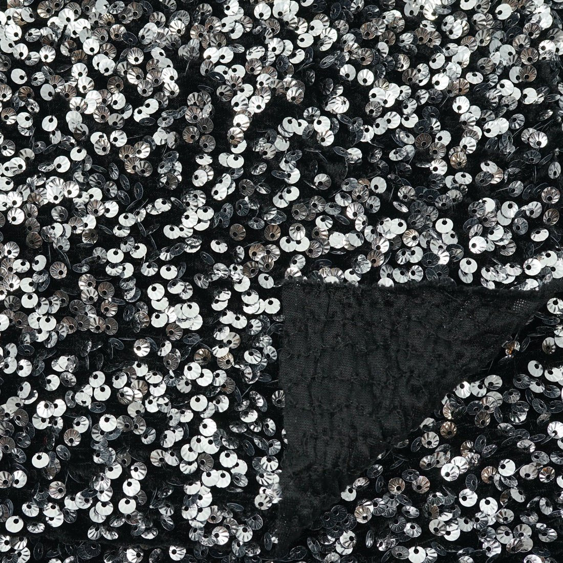 Sanibel Seashell Polyester Velvet Sequin Fabric - Seashell Sequin Embellishment, 49" Width (1 Yard)